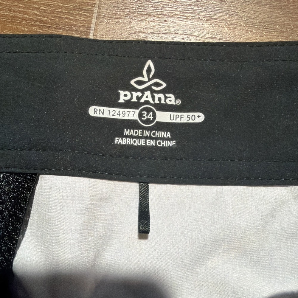 PRANA HIGH SEAS BOARD SHORTS SWIM TRUNKS MENS 34 Brown Black - Picture 6 of 10